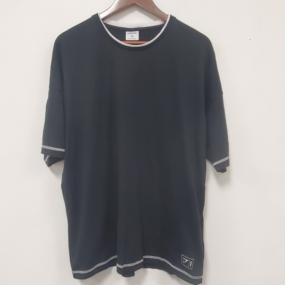 Gymshark Mens Short Sleeve Athletic T Shirt Size XXL Black Sport Logo Workout - Picture 1 of 8